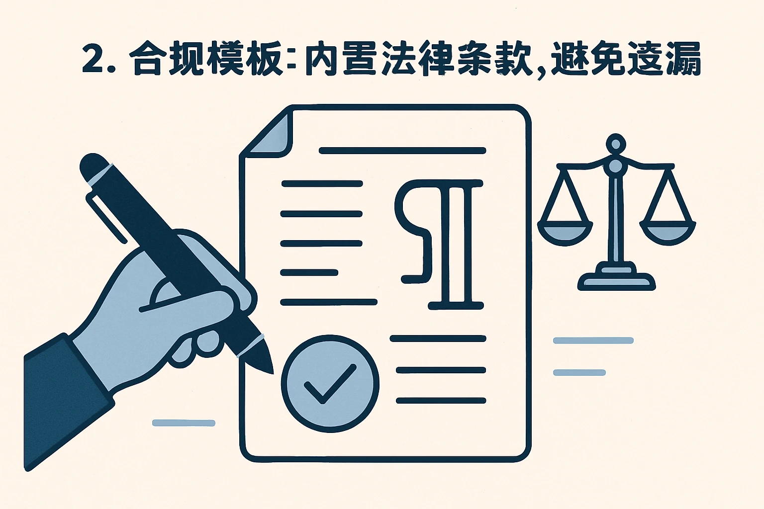 2. 合规模板:内置法律条款,避免遗漏