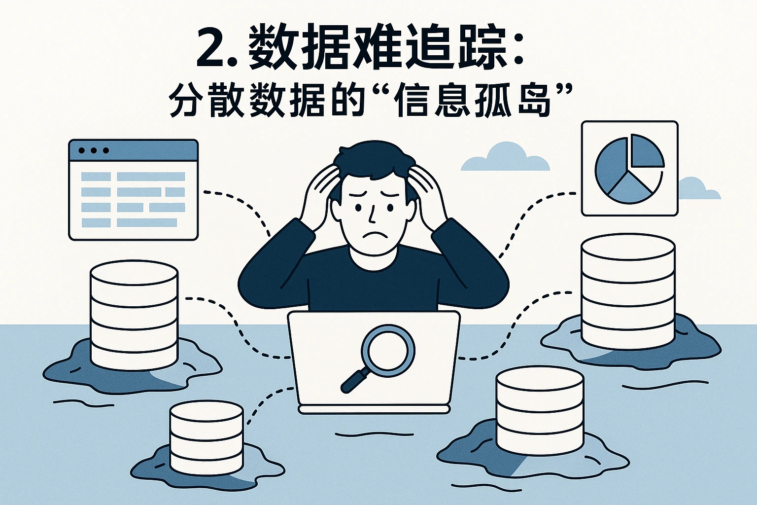 2. 数据难追踪：分散数据的“信息孤岛”