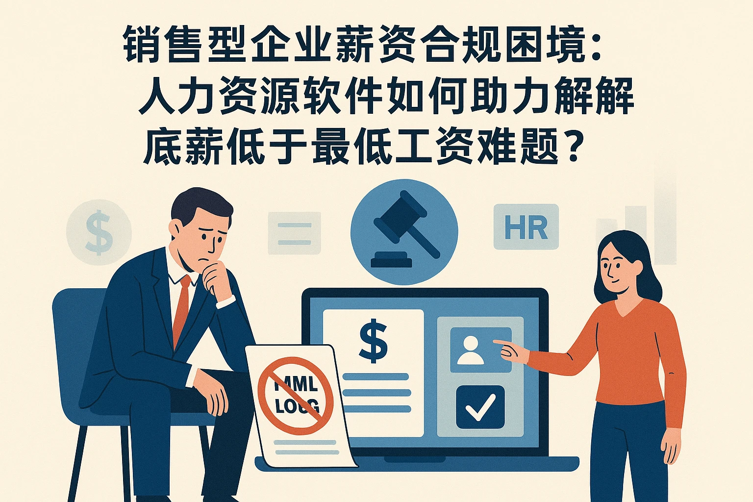 销售型企业薪资合规困境：人力资源软件如何助力破解底薪低于最低工资难题？