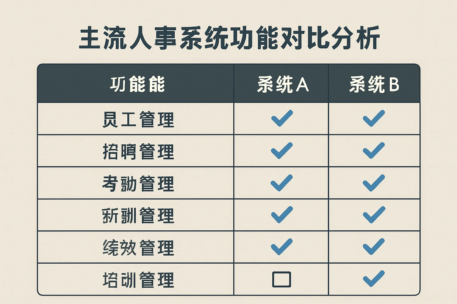 主流人事系统功能对比分析