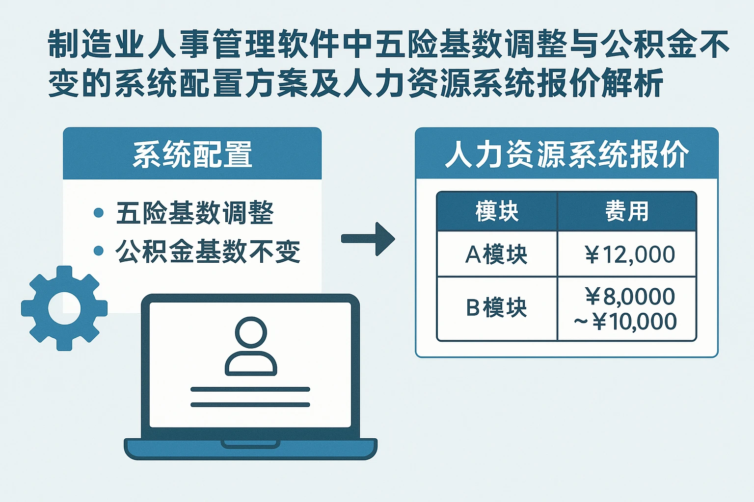 制造业人事管理软件中五险基数调整与公积金不变的系统配置方案及人力资源系统报价解析