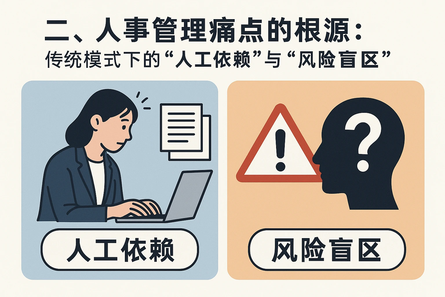 二、人事管理痛点的根源：传统模式下的“人工依赖”与“风险盲区”