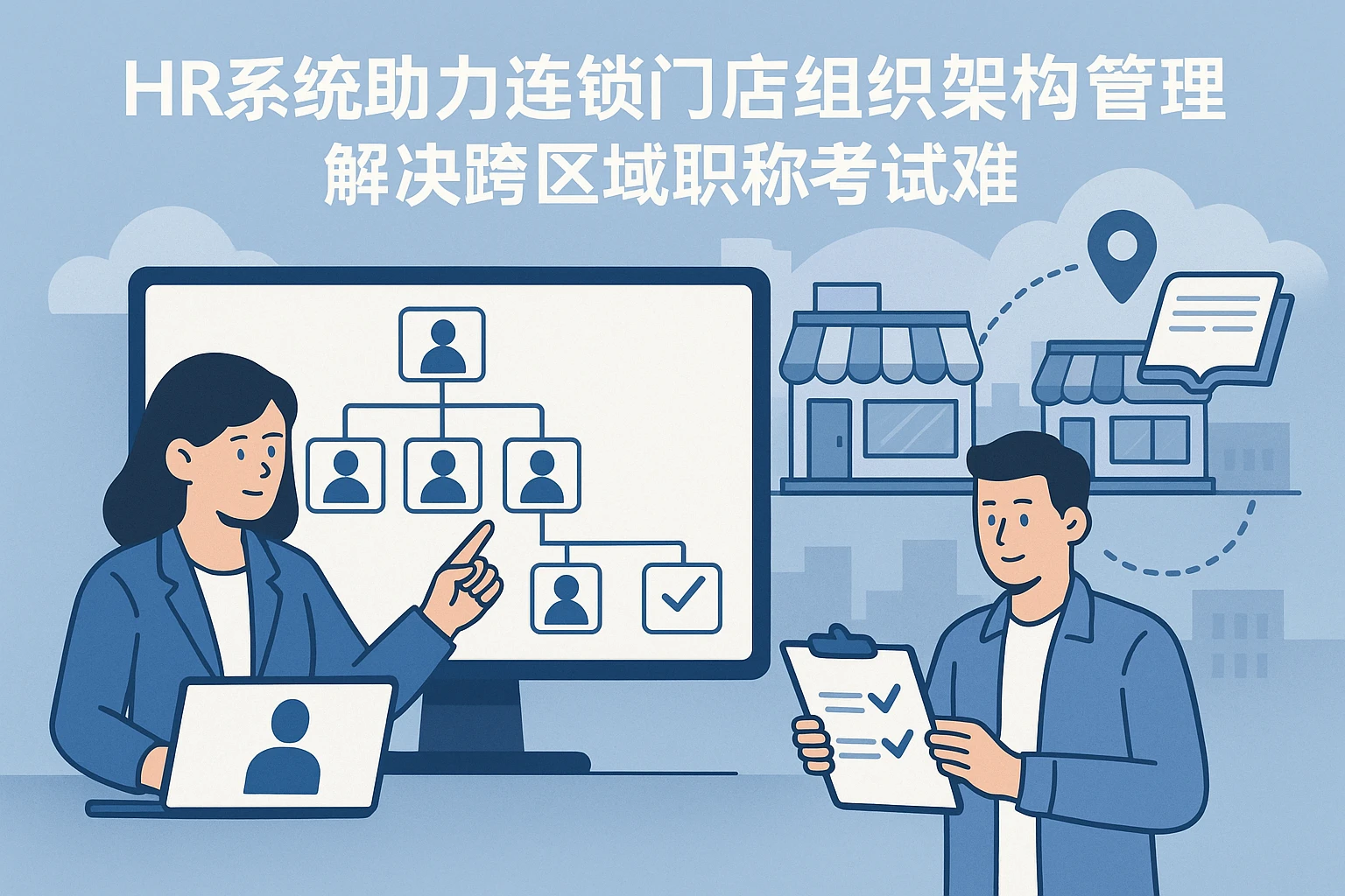 HR系统助力连锁门店组织架构管理,解决跨区域职称考试难题