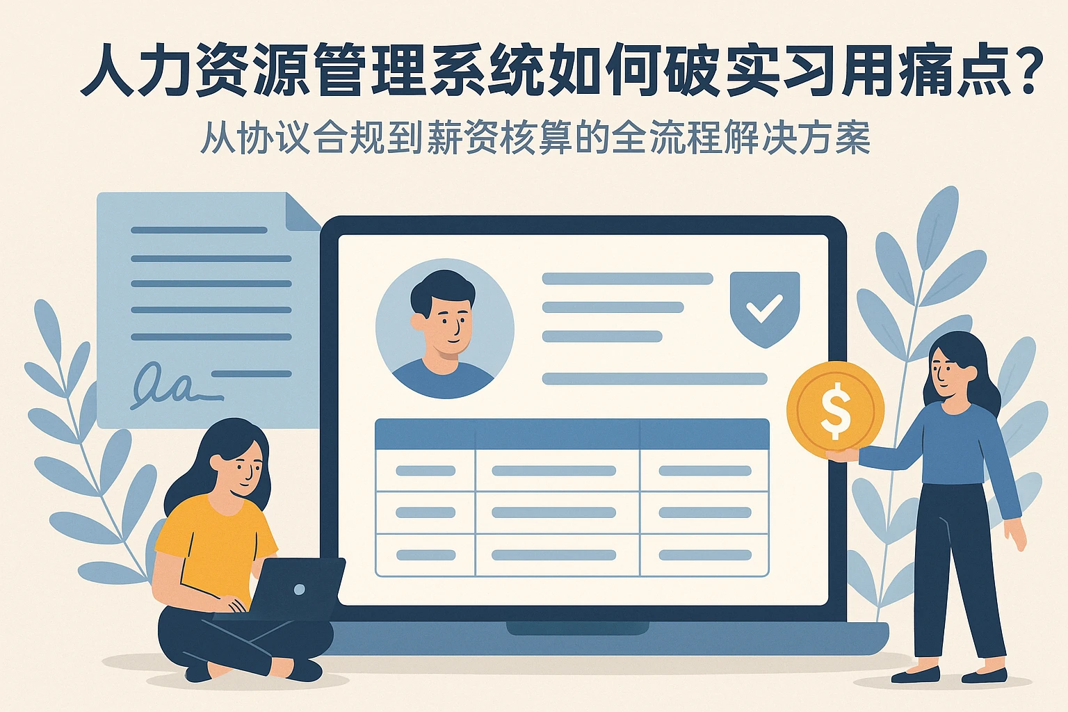 人力资源管理系统如何破解实习用工痛点?从协议合规到薪资核算的全流程解决方案