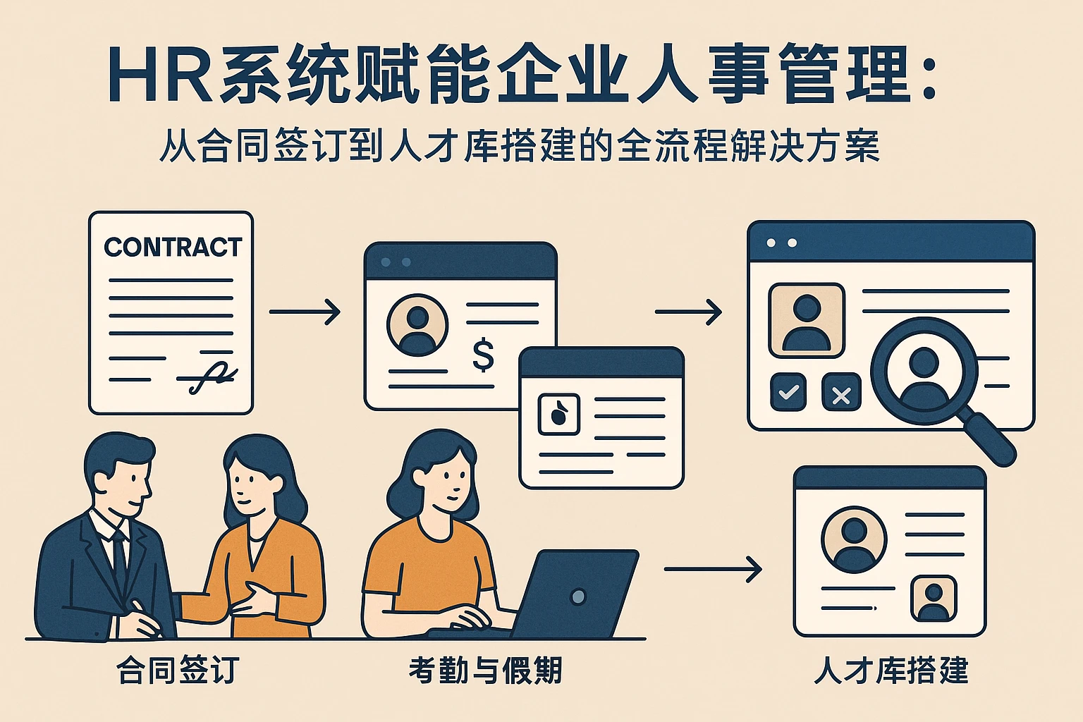 HR系统赋能企业人事管理：从合同签订到人才库搭建的全流程解决方案