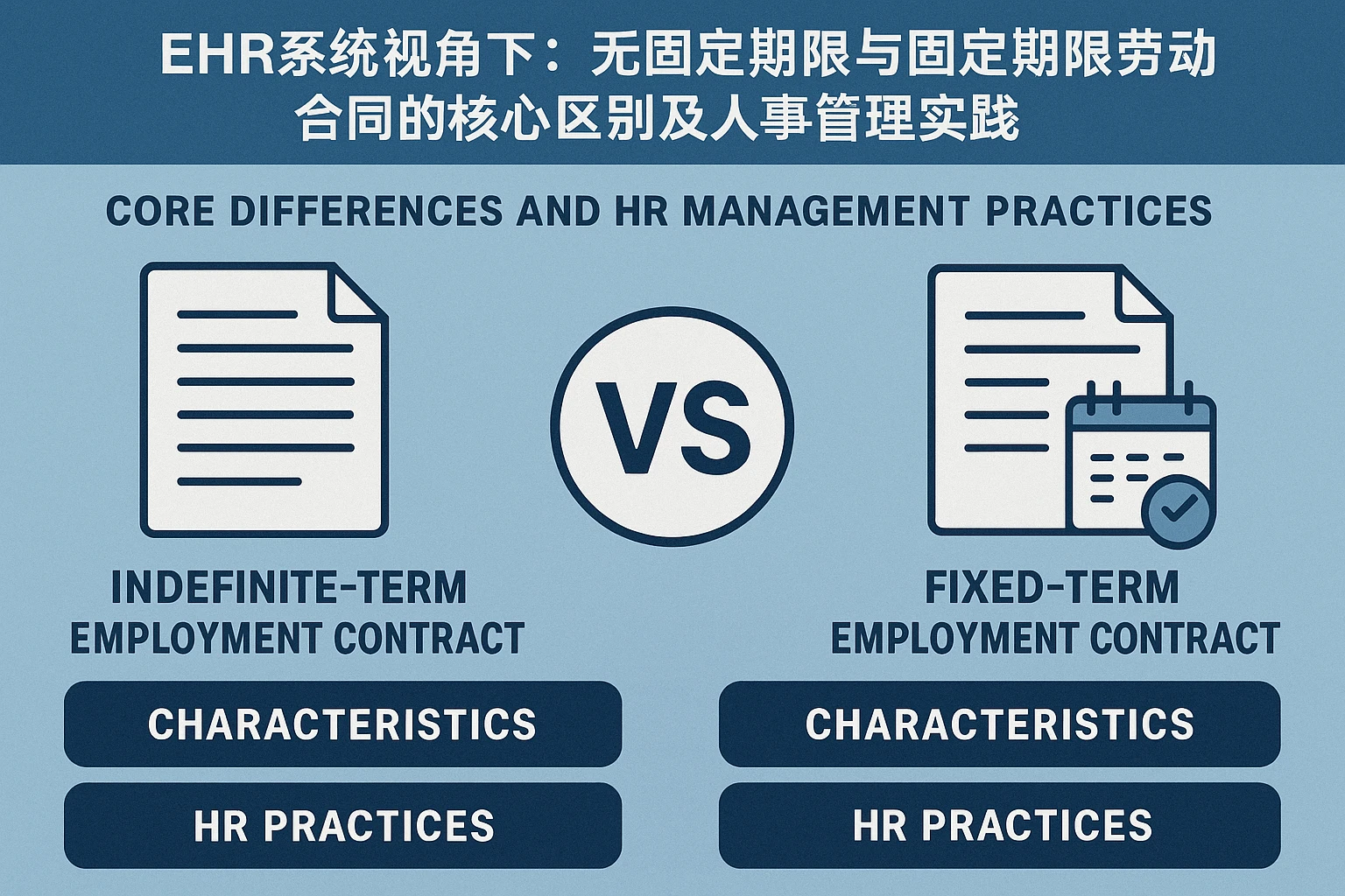 EHR系统视角下：无固定期限与固定期限劳动合同的核心区别及人事管理实践