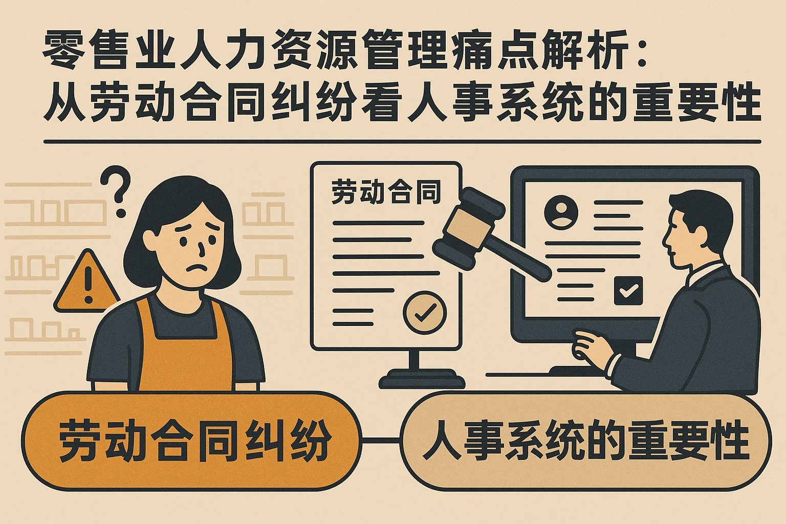 零售业人力资源管理痛点解析:从劳动合同纠纷看人事系统的重要性