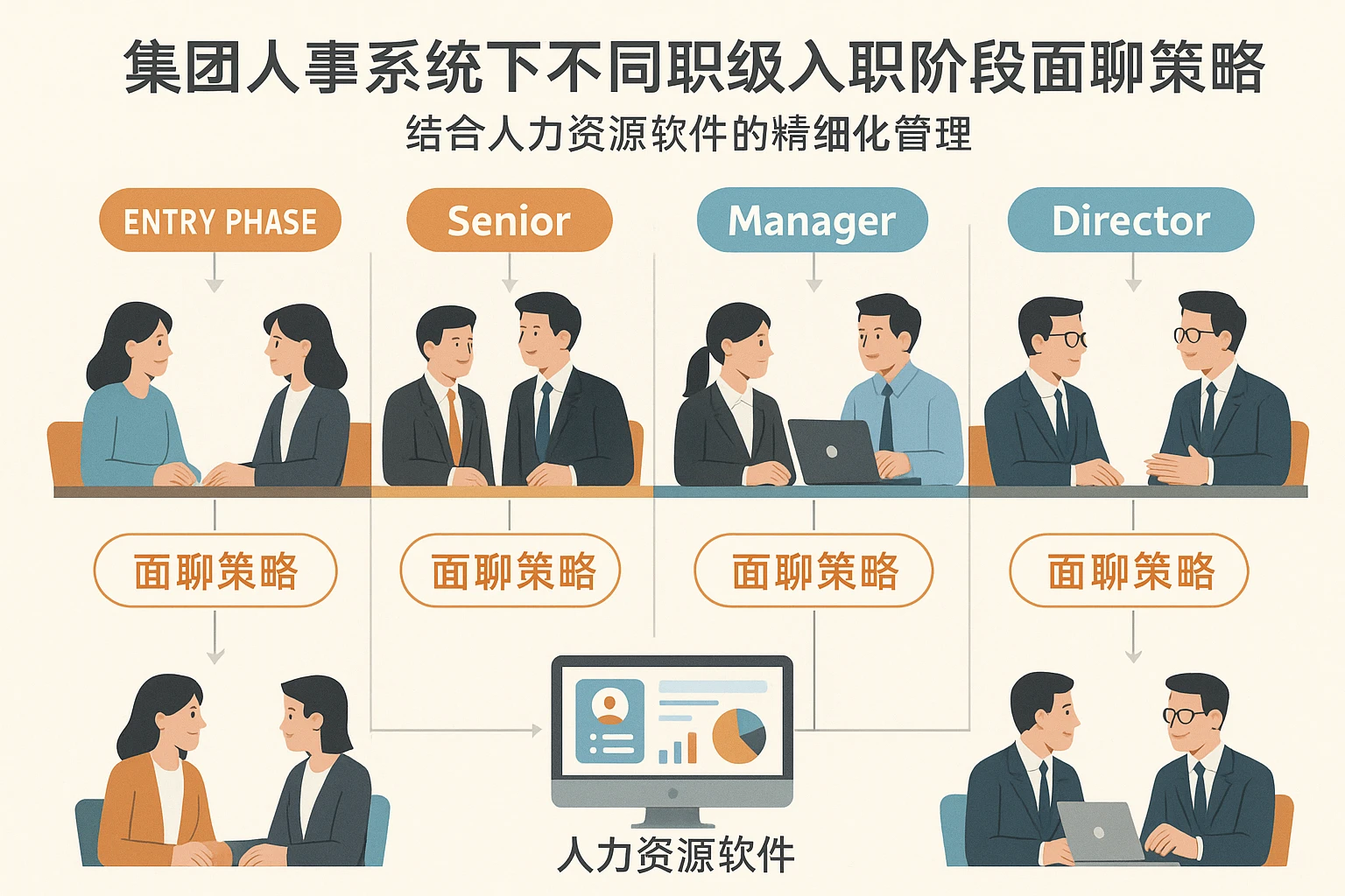集团人事系统下不同职级入职阶段面聊策略——结合人力资源软件的精细化管理