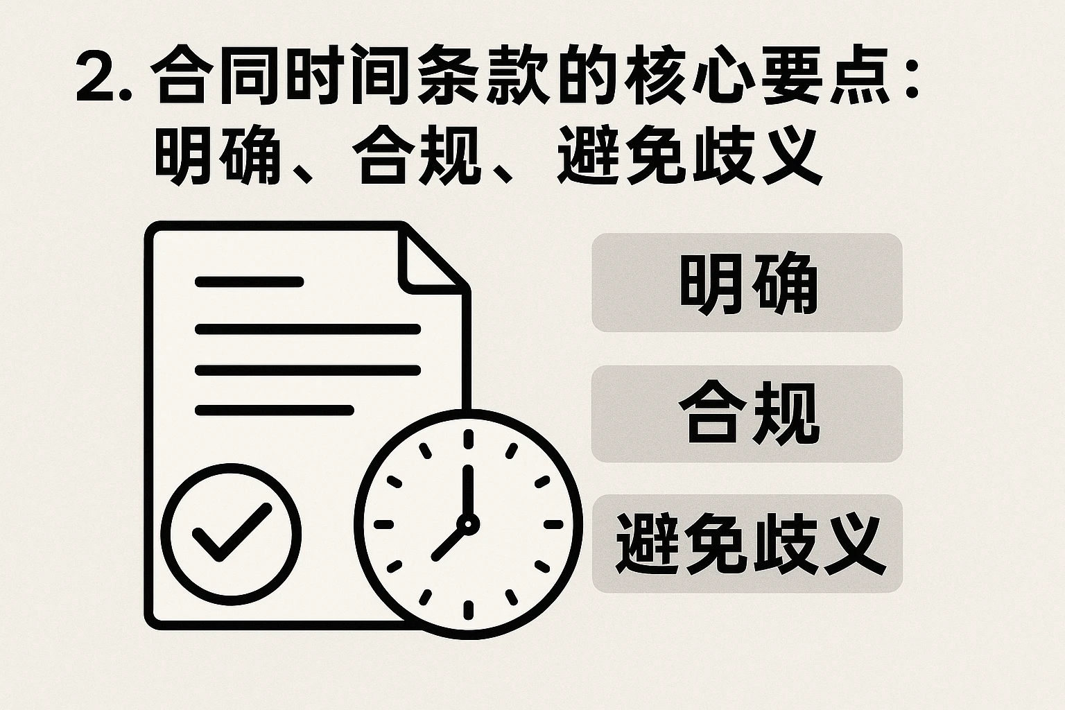 2. 合同时间条款的核心要点：明确、合规、避免歧义
