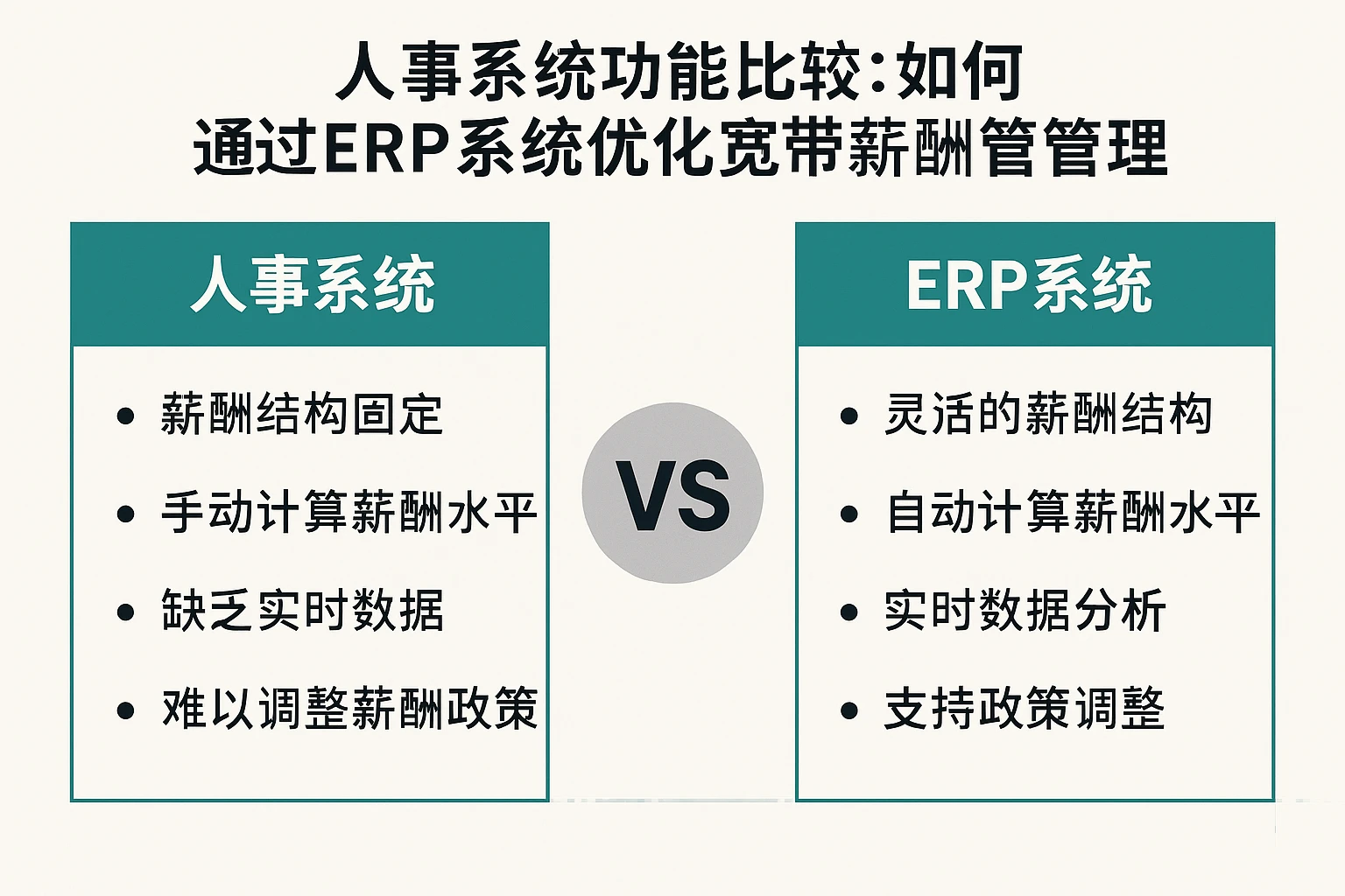人事系统功能比较:如何通过ERP系统优化宽带薪酬管理
