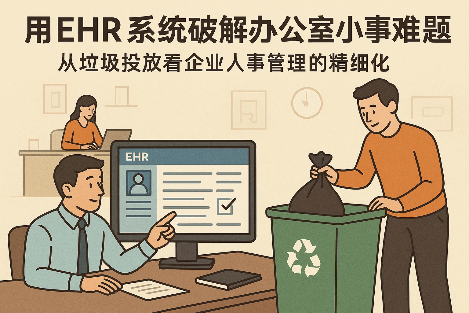 用EHR系统破解办公室小事难题：从垃圾投放看企业人事管理的精细化