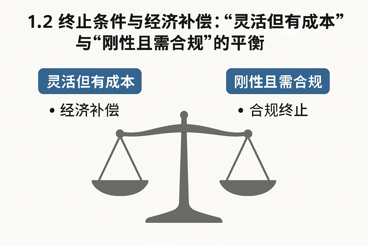 1.2 终止条件与经济补偿：“灵活但有成本”与“刚性且需合规”的平衡