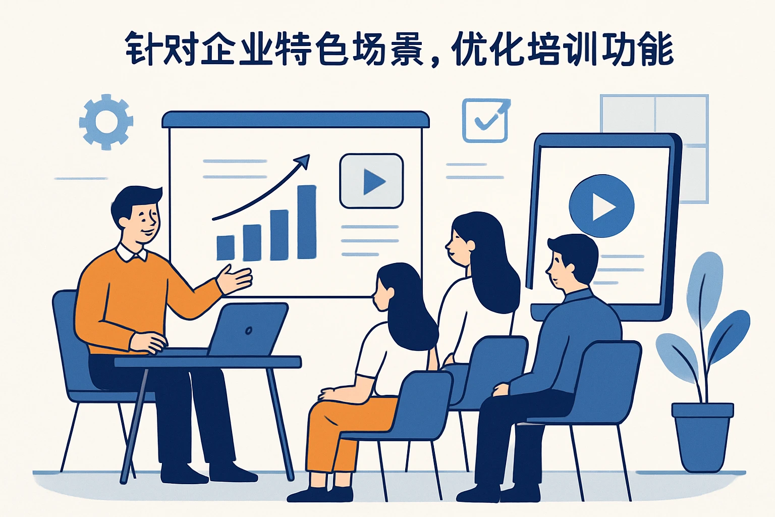 1. 针对企业特色场景,优化培训功能