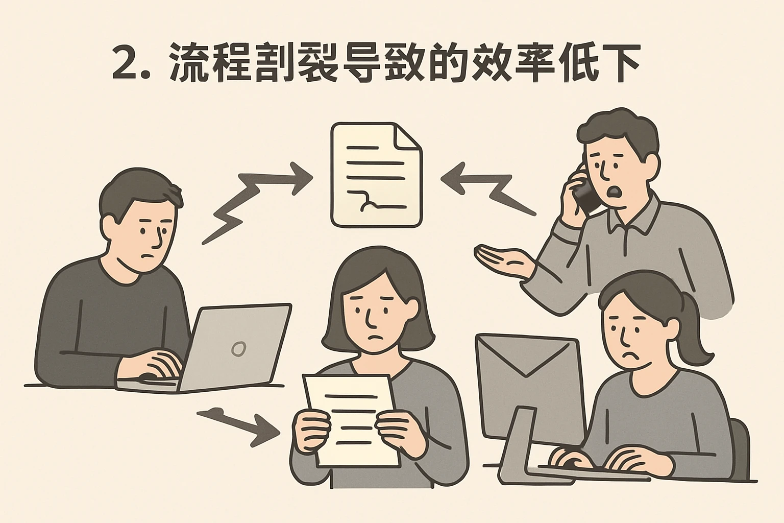 2. 流程割裂导致的效率低下