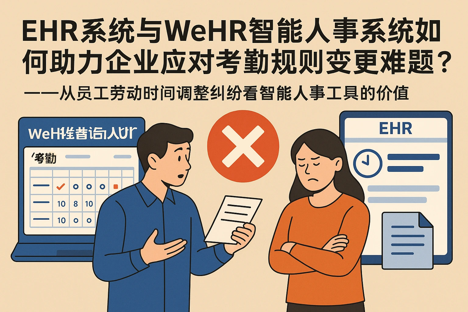 EHR系统与微信人事系统如何助力企业应对考勤规则变更难题？——从员工劳动时间调整纠纷看智能人事工具的价值