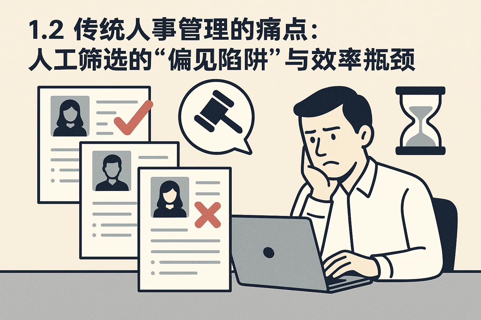 1.2 传统人事管理的痛点：人工筛选的“偏见陷阱”与效率瓶颈