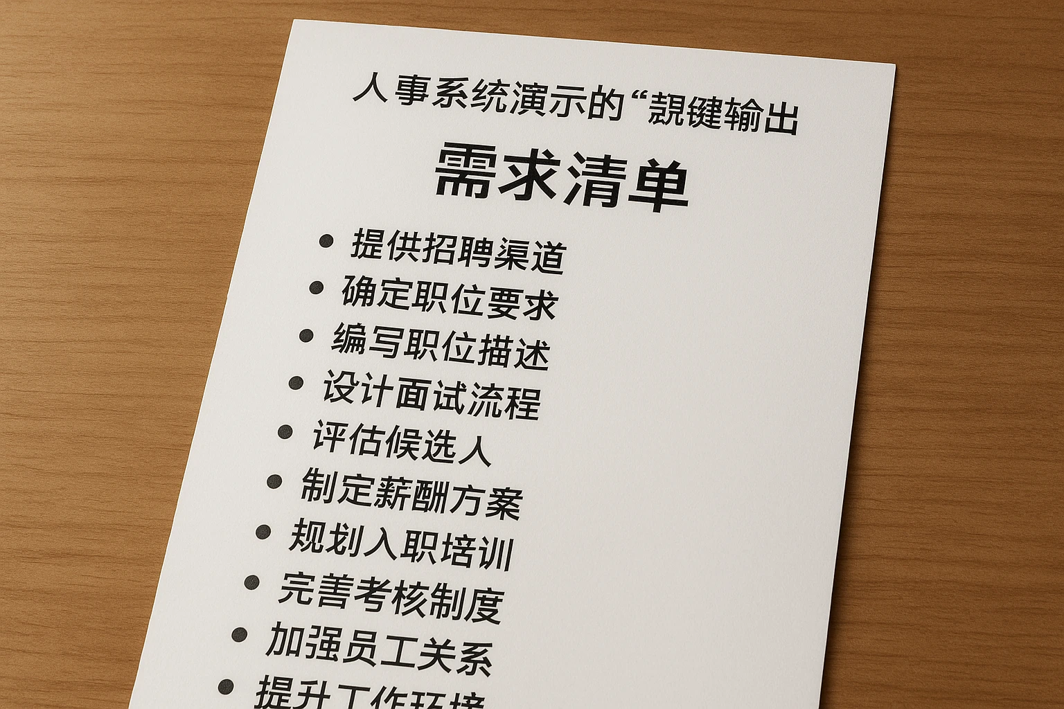 2. 人事系统演示的“关键输出”:一份“需求清单”