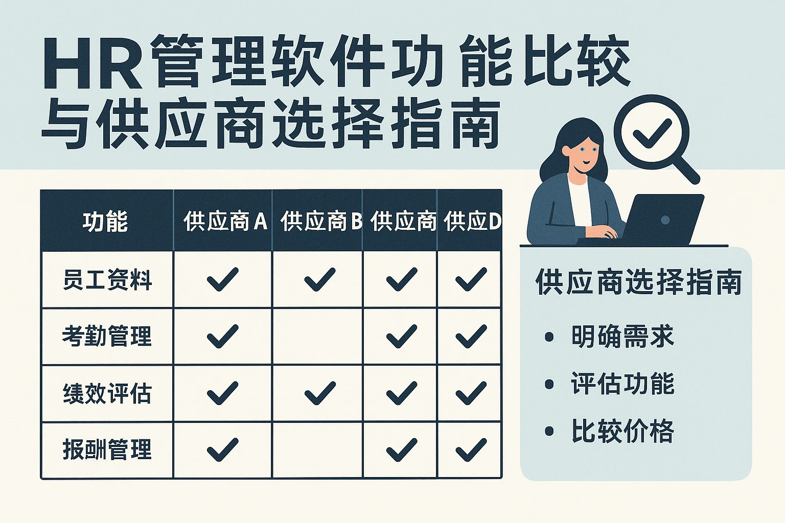 HR管理软件功能比较与供应商选择指南