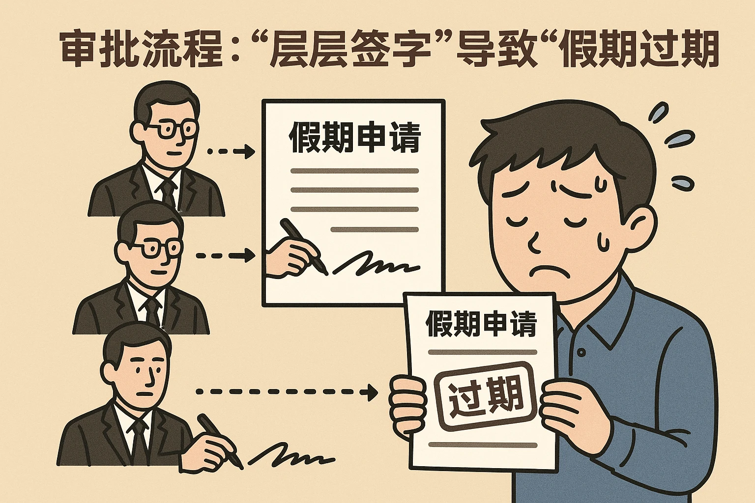 2. 审批流程：“层层签字”导致“假期过期”