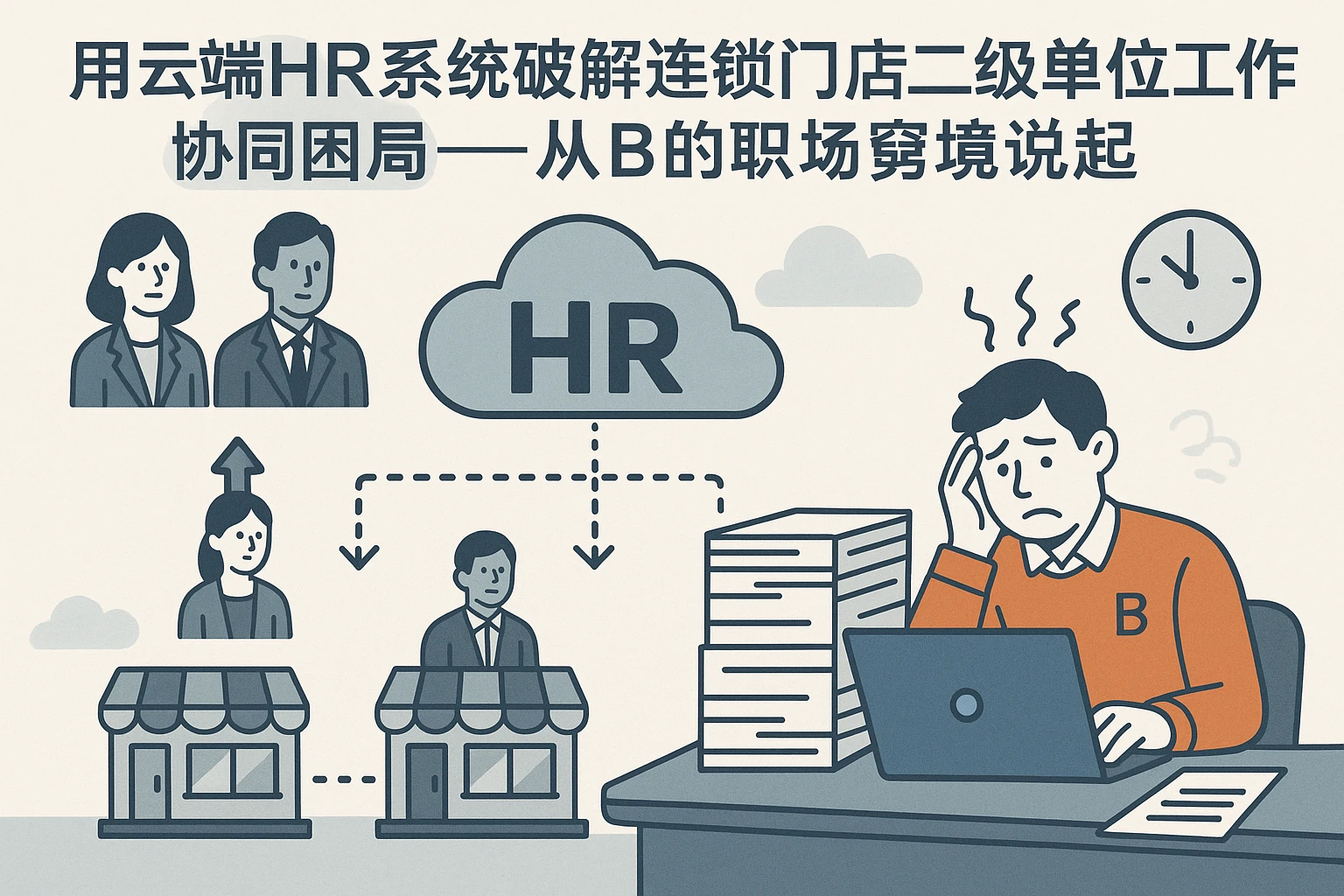 用云端HR系统破解连锁门店二级单位工作协同困局——从B的职场窘境说起