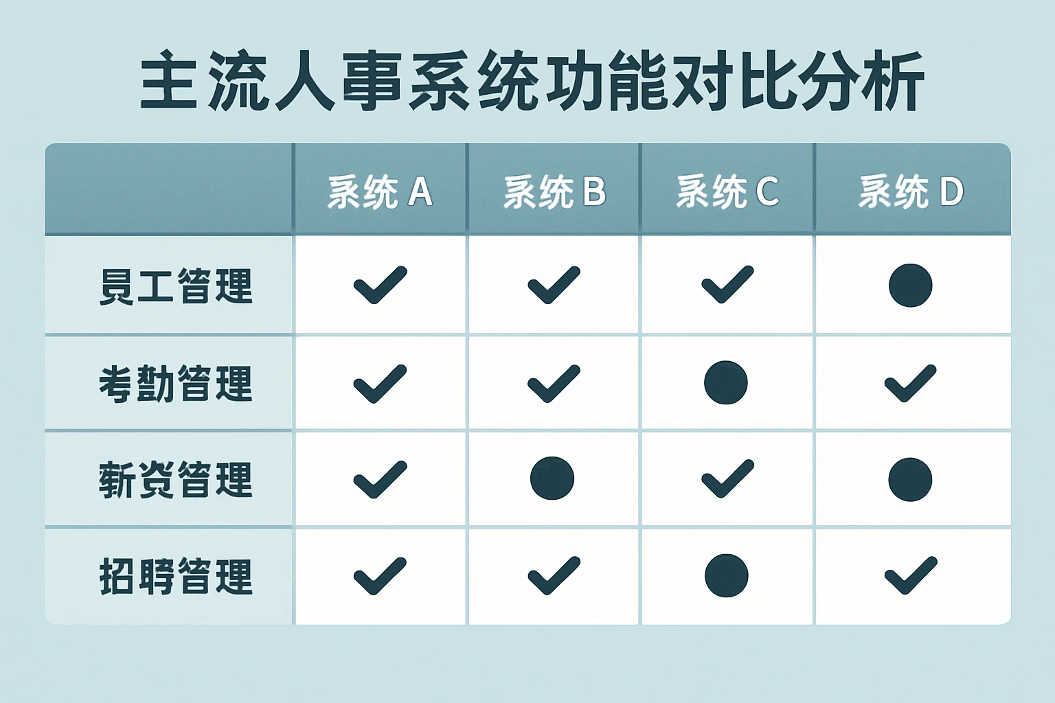 主流人事系统功能对比分析