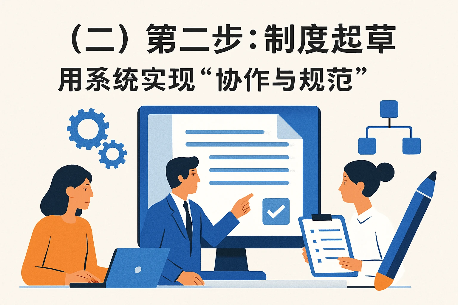 (二)第二步:制度起草——用系统实现“协作与规范”
