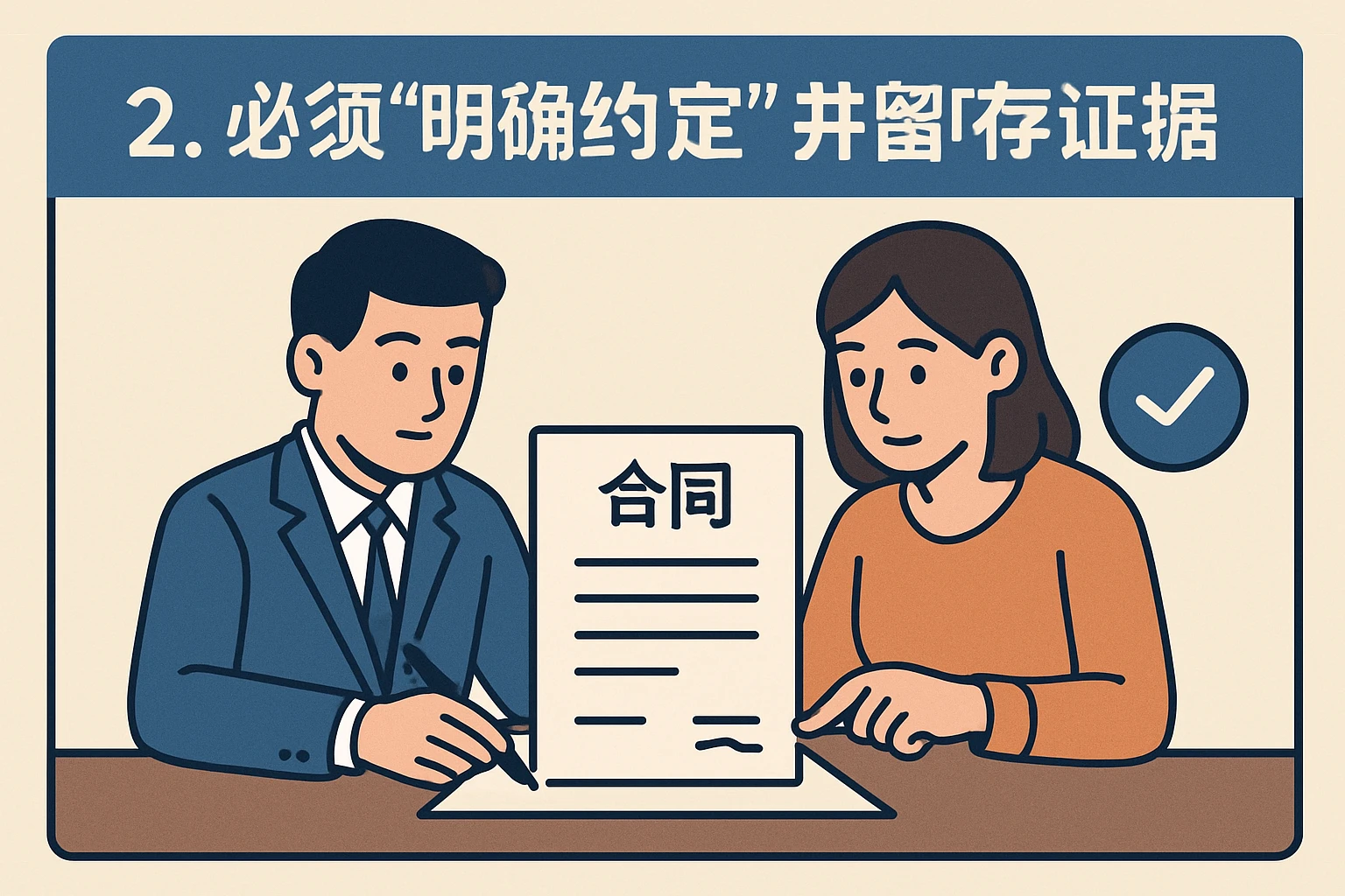 2. 必须“明确约定”并留存证据