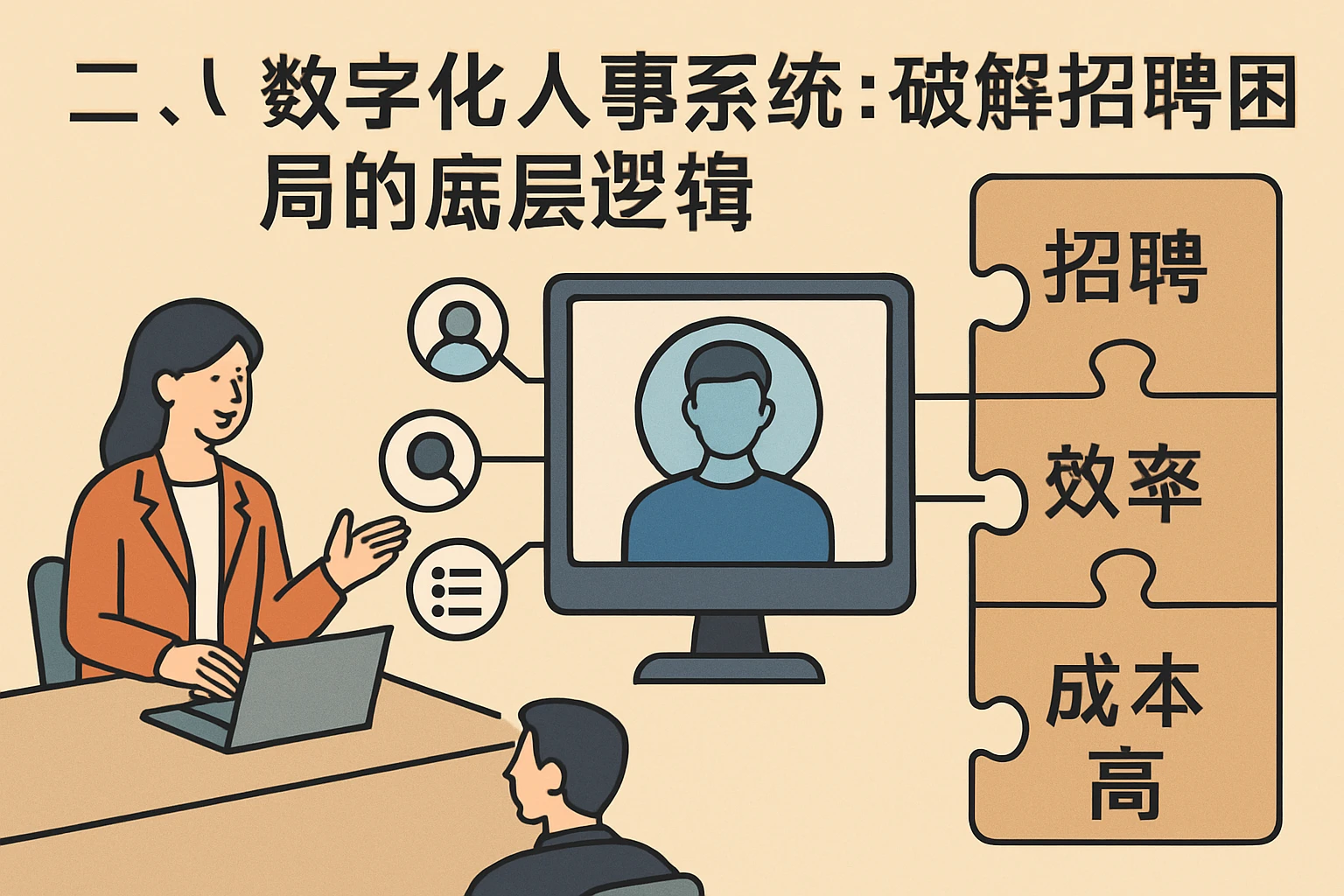 二、数字化人事系统:破解招聘困局的底层逻辑
