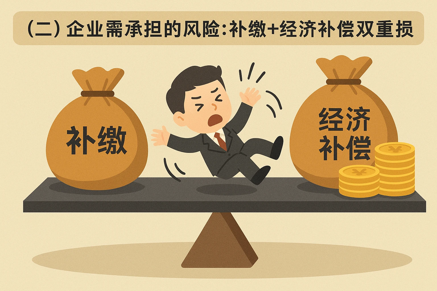 (二)企业需承担的风险:补缴+经济补偿的双重损失