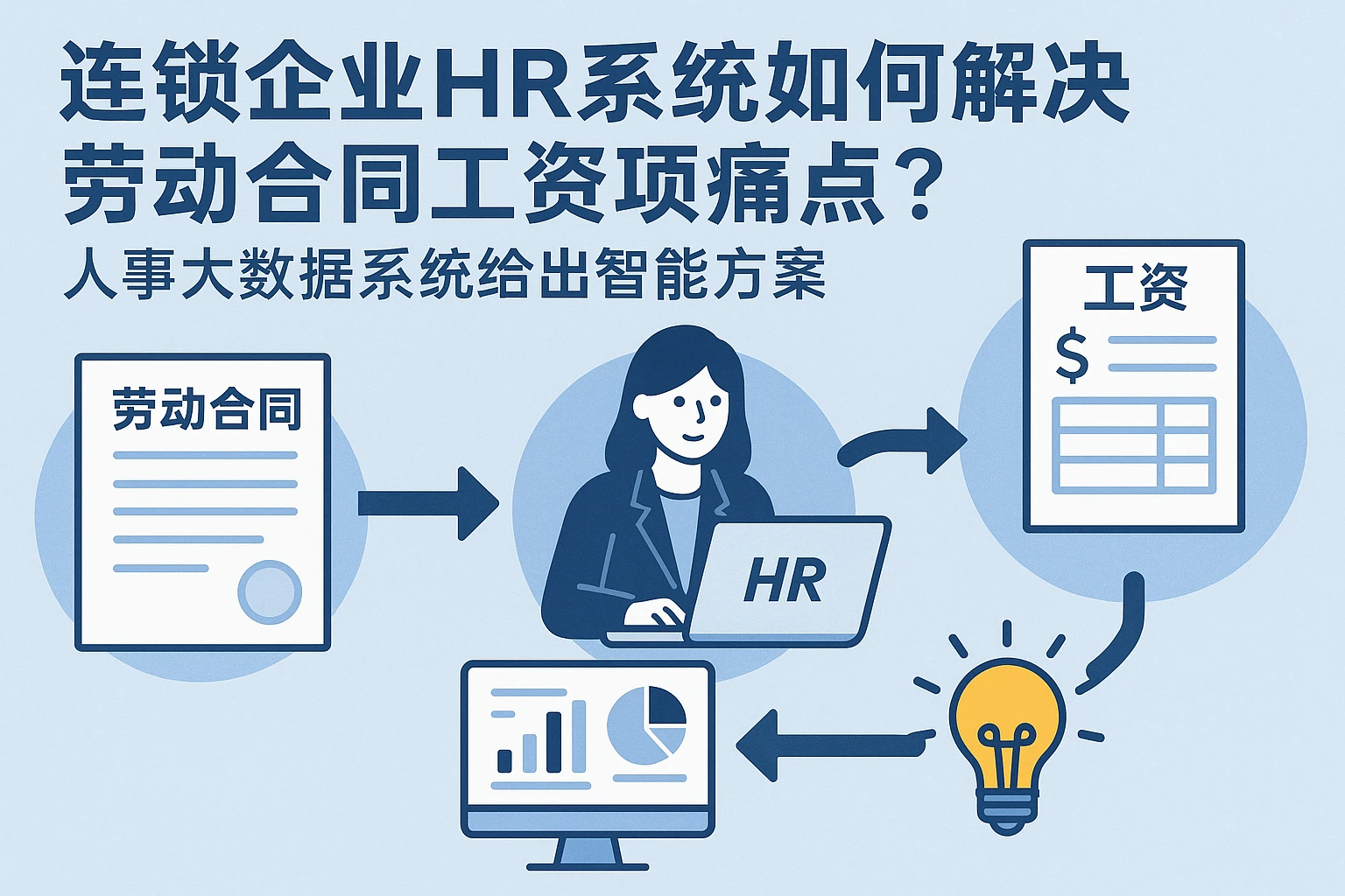 连锁企业HR系统如何解决劳动合同工资项痛点?人事大数据系统给出智能方案