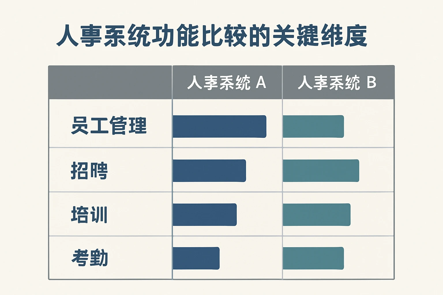 人事系统功能比较的关键维度