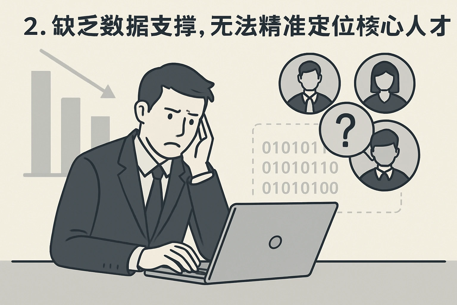2. 缺乏数据支撑，无法精准定位核心人才
