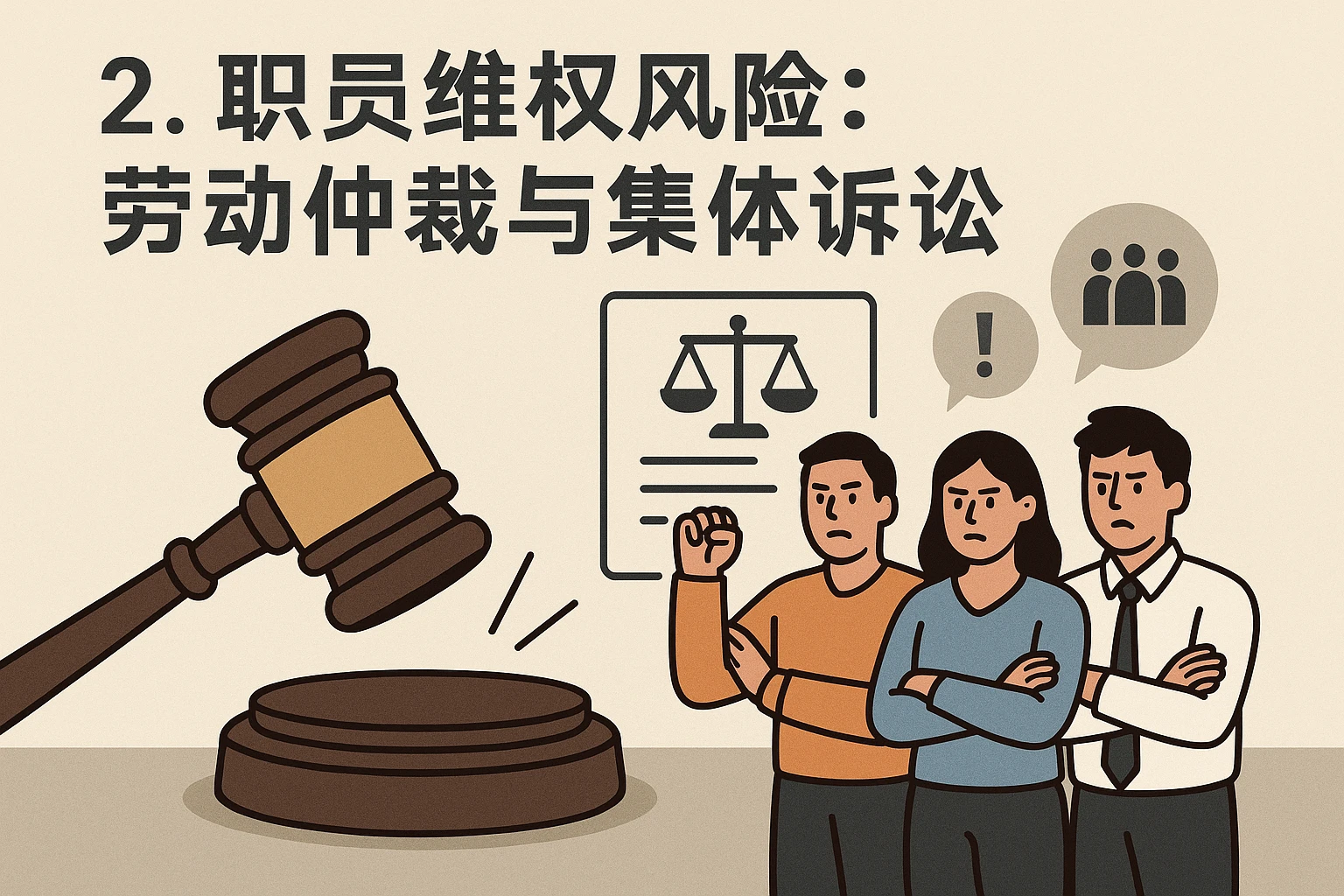 2. 员工维权风险：劳动仲裁与集体诉讼