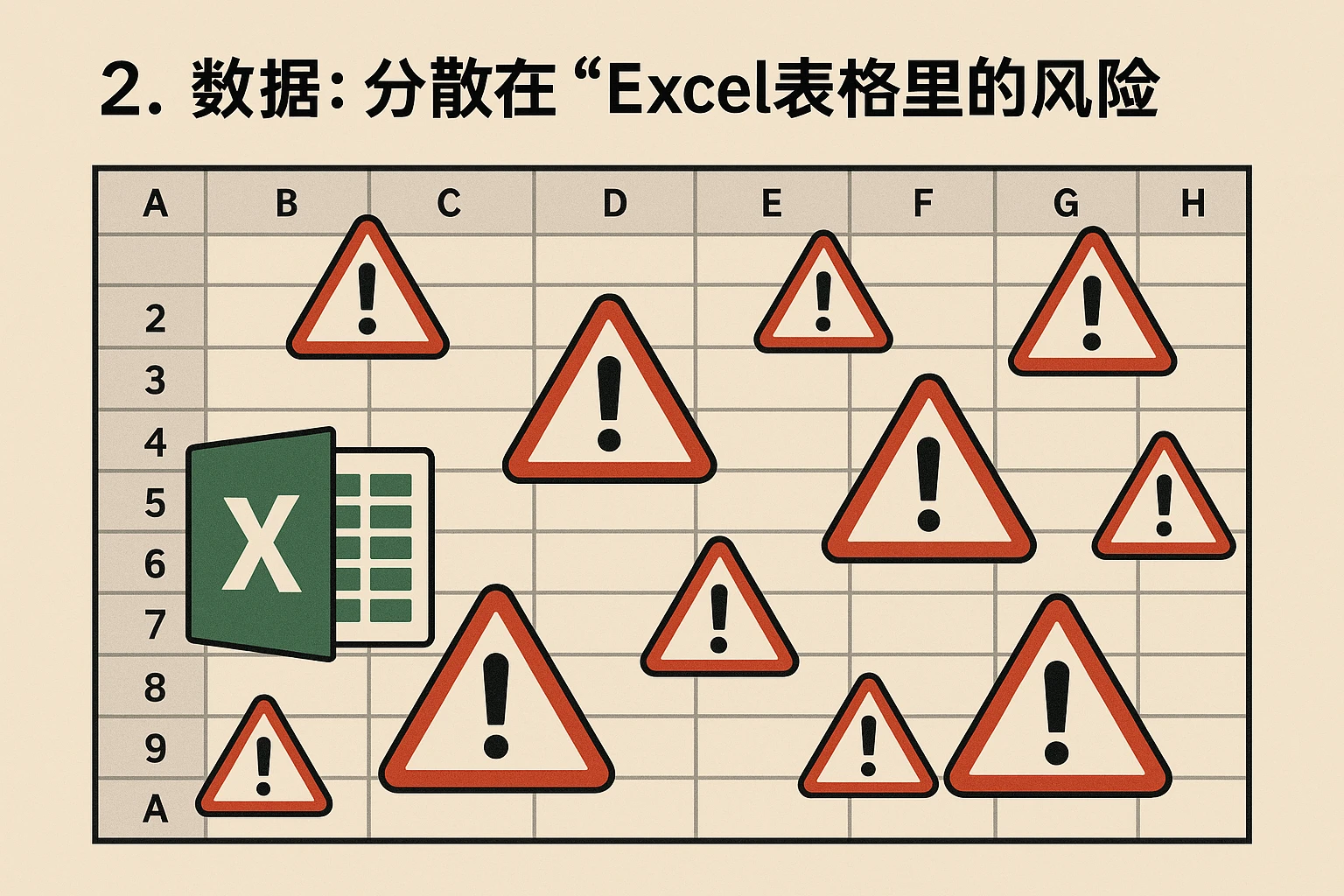 2. 数据:分散在“Excel表格里的风险”