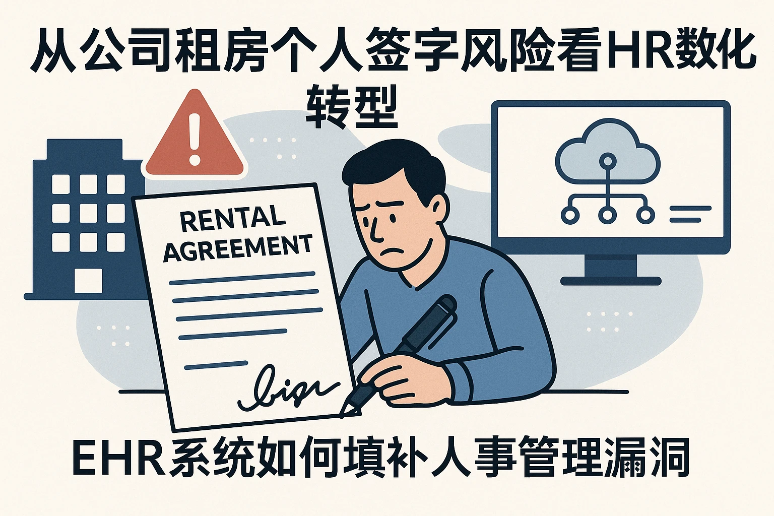 从公司租房个人签字风险看HR数字化转型：EHR系统如何填补人事管理漏洞