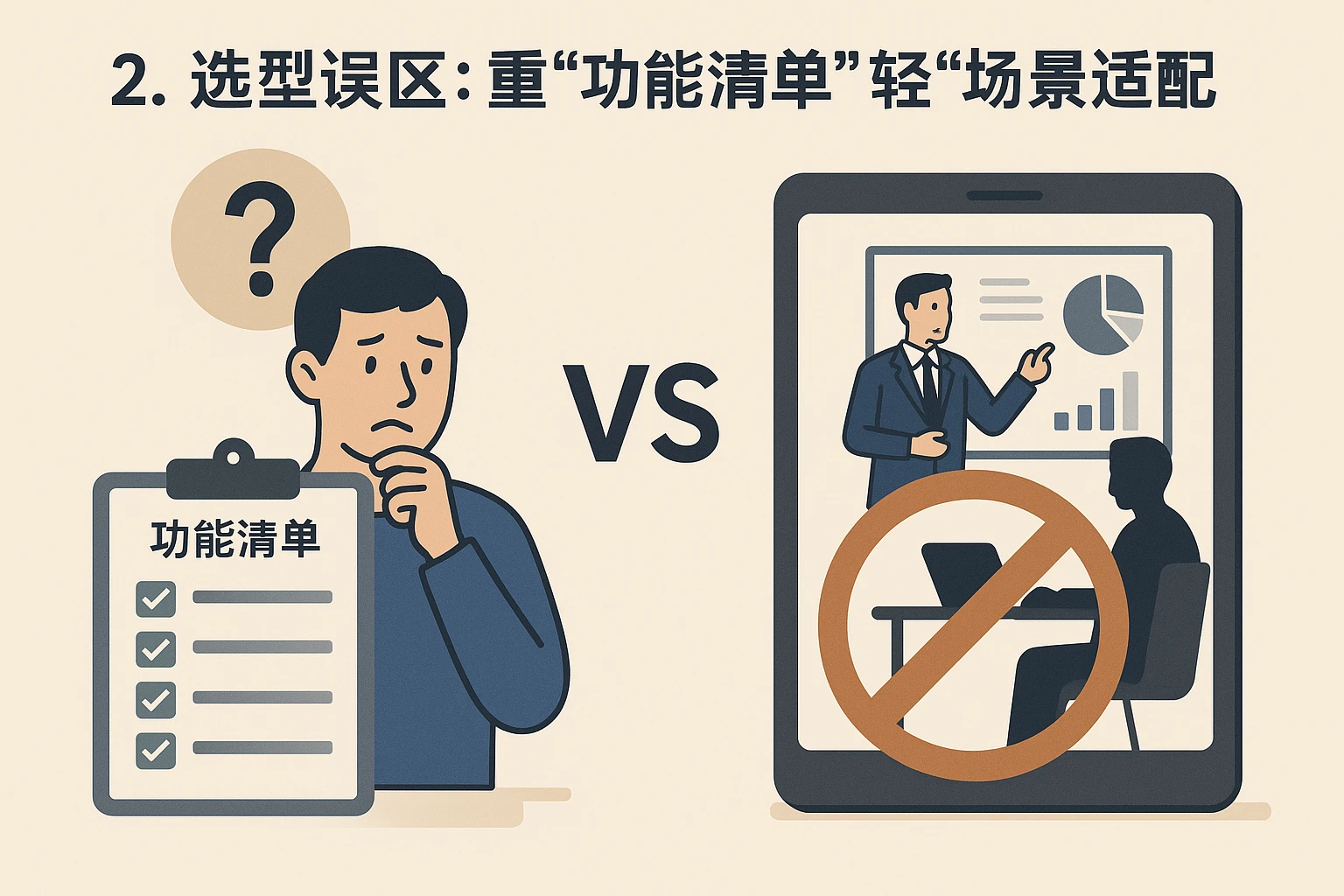 2. 选型误区：重“功能清单”轻“场景适配”
