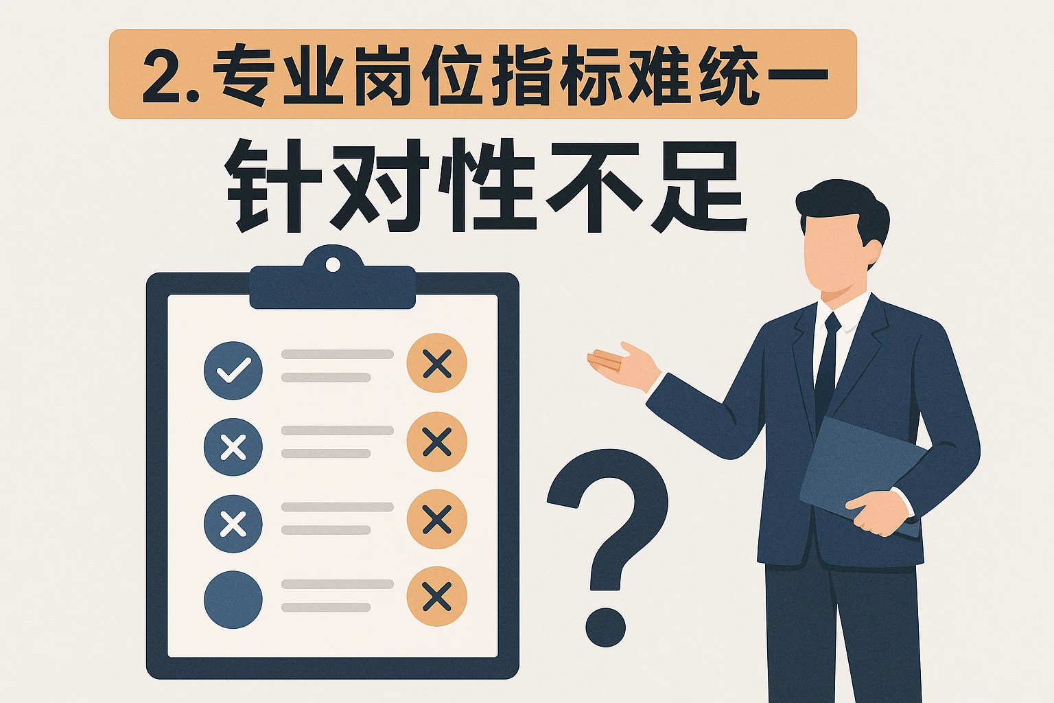 2. 专业岗位指标难统一,针对性不足