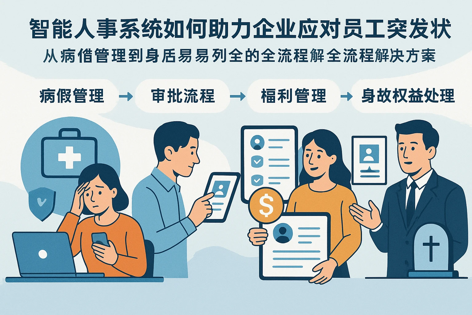 智能人事系统如何助力企业应对员工突发状况:从病假管理到身故权益处理的全流程解决方案