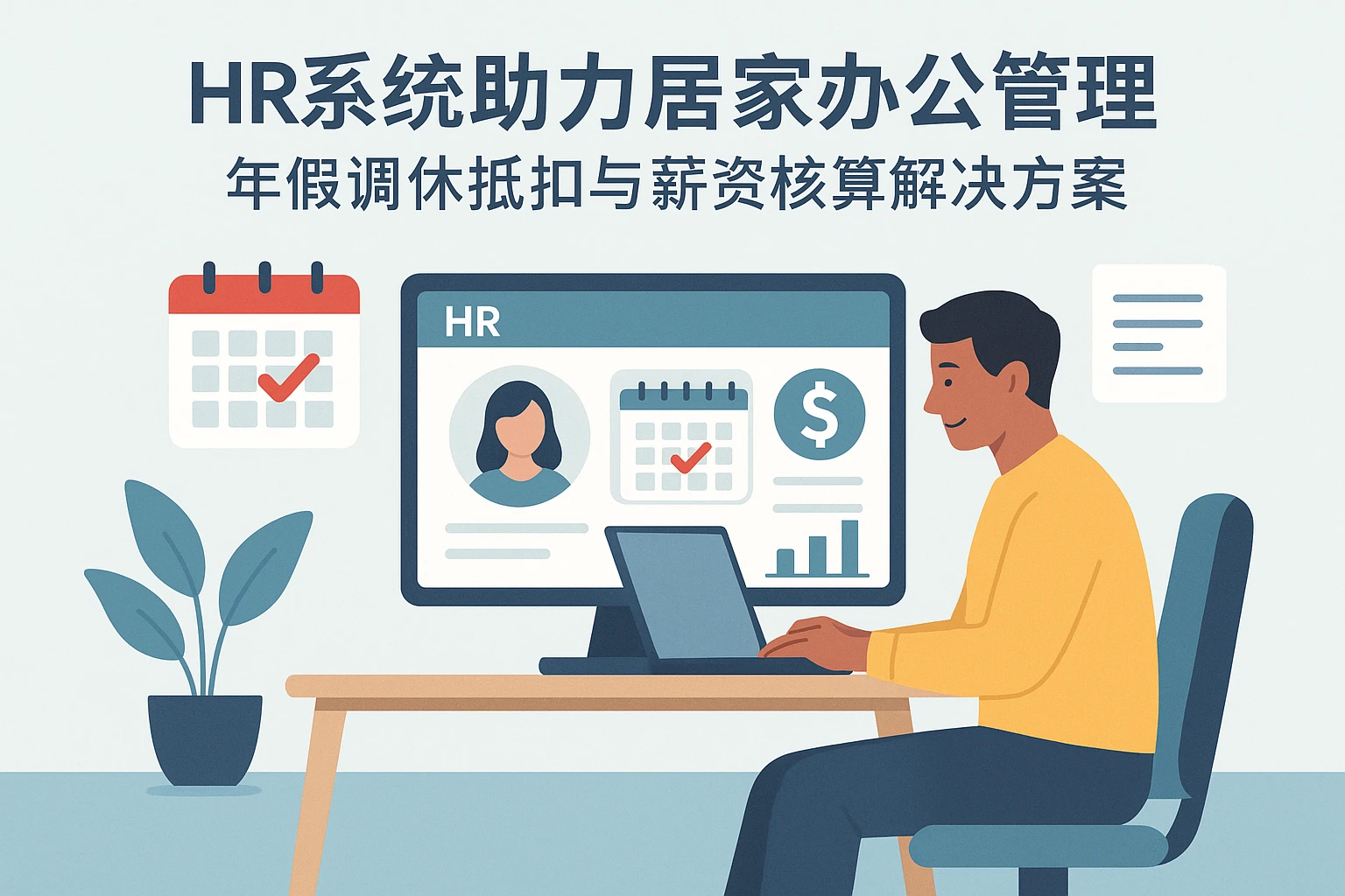 HR系统助力居家办公管理：年假调休抵扣与薪资核算解决方案