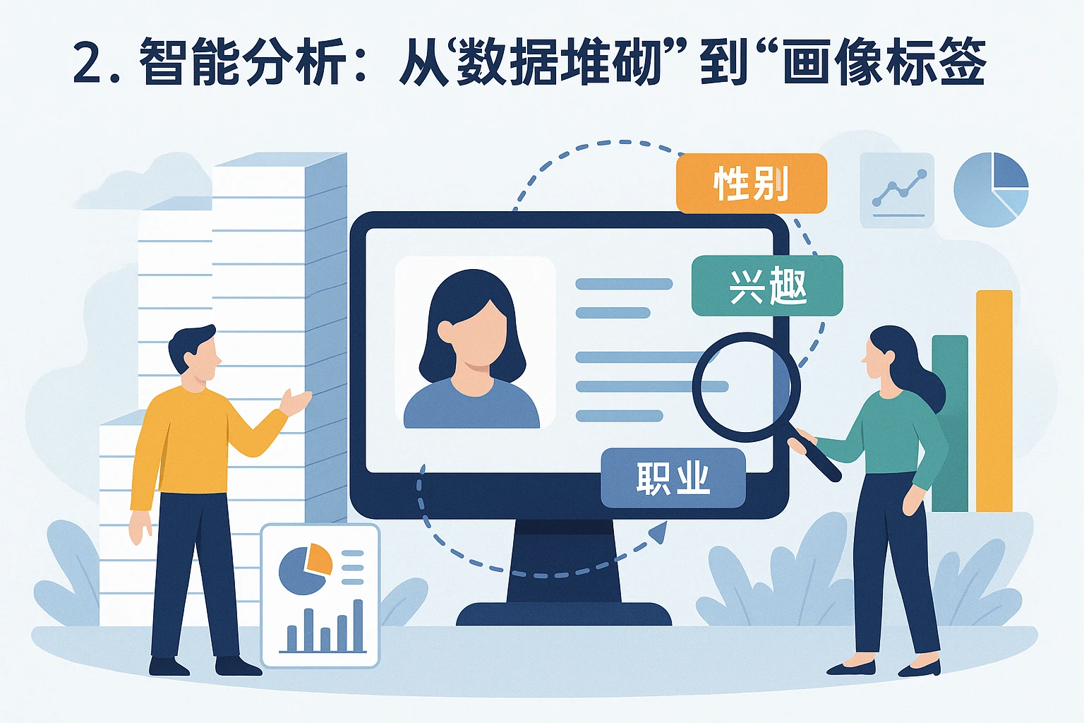 2. 智能分析:从“数据堆砌”到“画像标签”