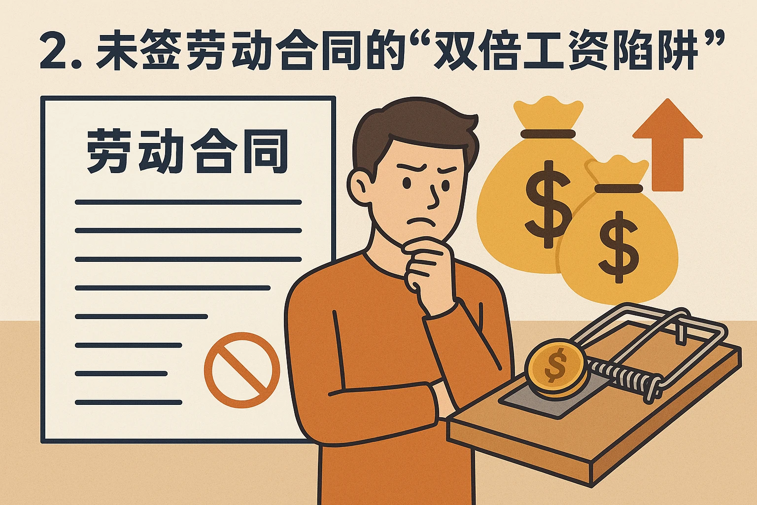 2. 未签劳动合同的“双倍工资陷阱”