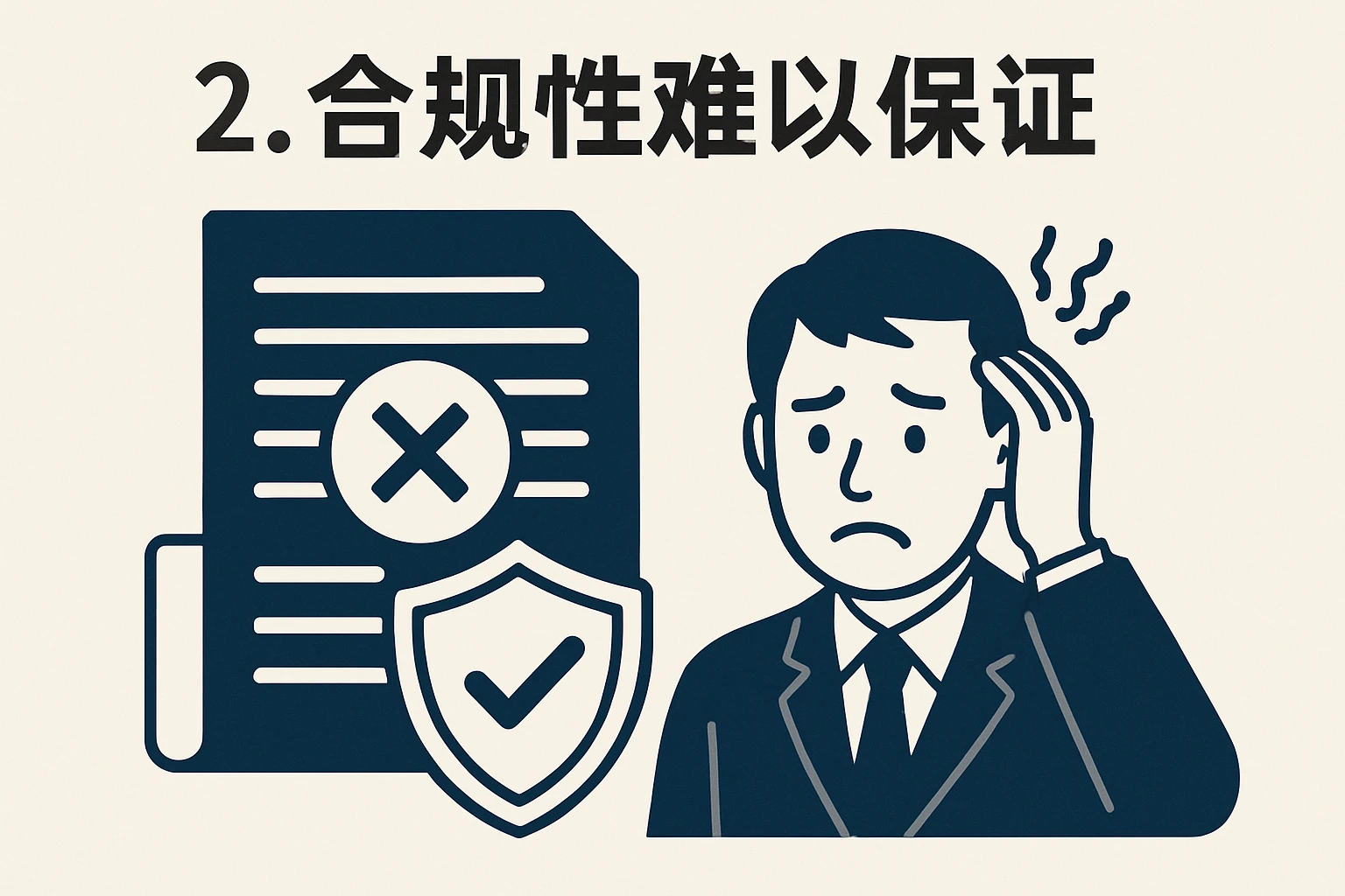 2. 合规性难以保证