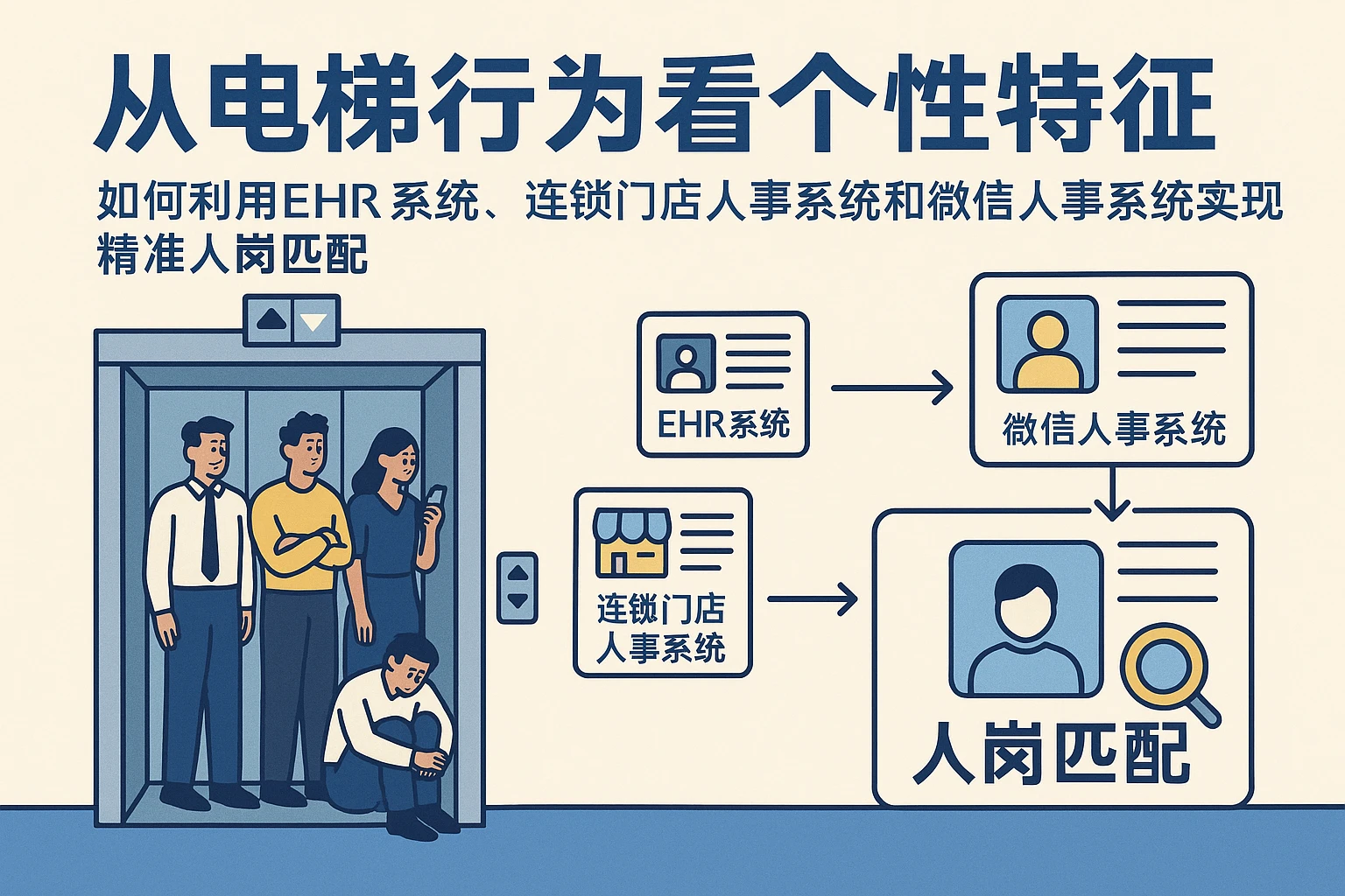 从电梯行为看个性特征：如何利用ehr系统、连锁门店人事系统和微信人事系统实现精准人岗匹配