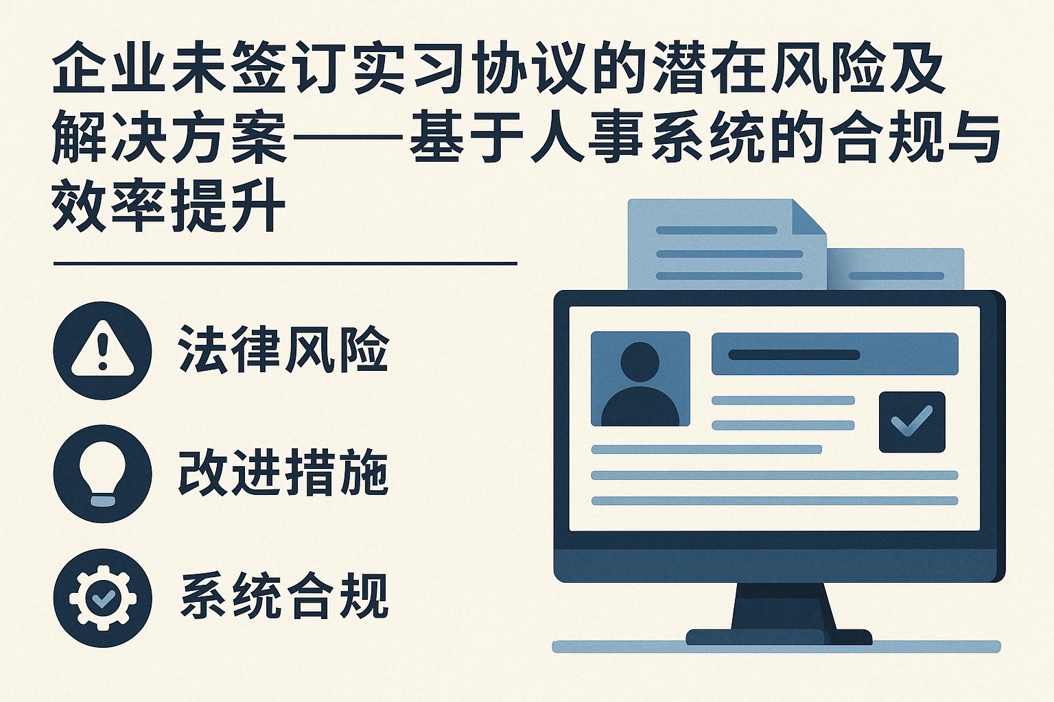企业未签订实习协议的潜在风险及解决方案——基于人事系统的合规与效率提升