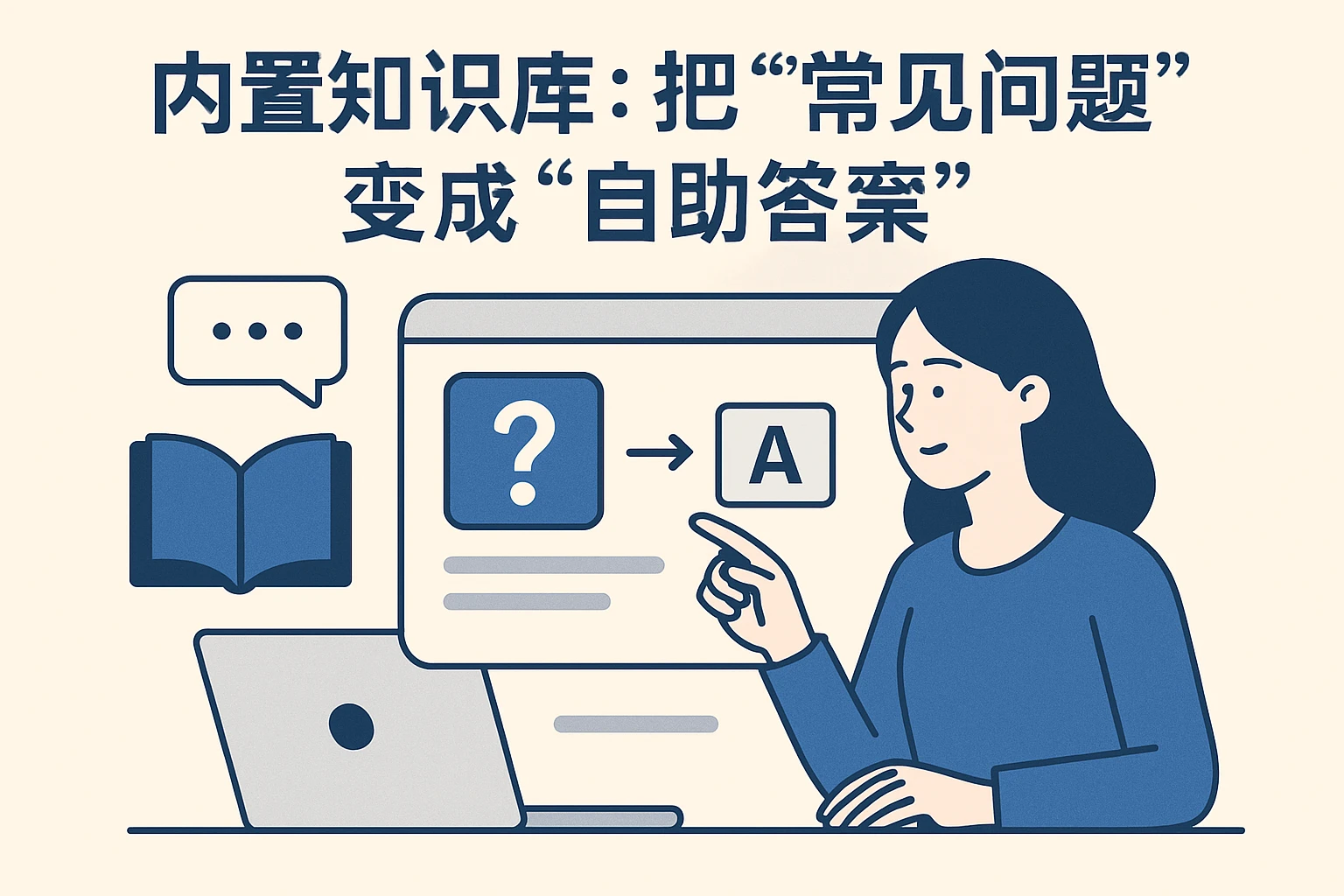 2. 内置知识库:把“常见问题”变成“自助答案”