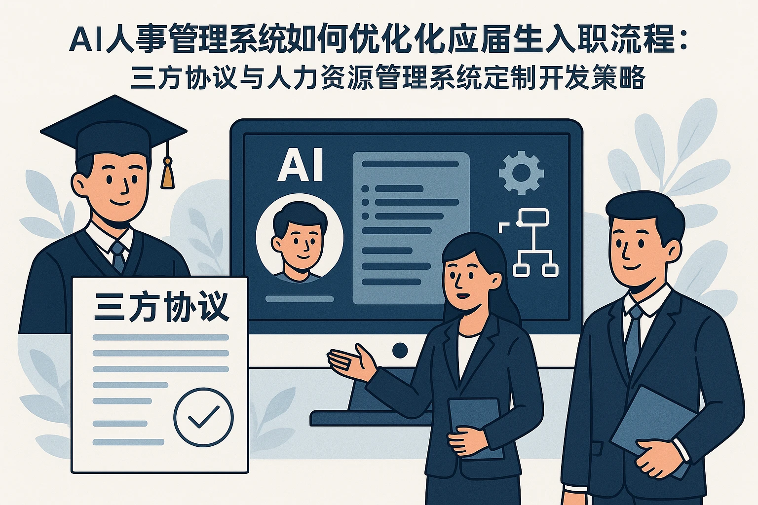 AI人事管理系统如何优化应届生入职流程：三方协议与人力资源管理系统定制开发策略