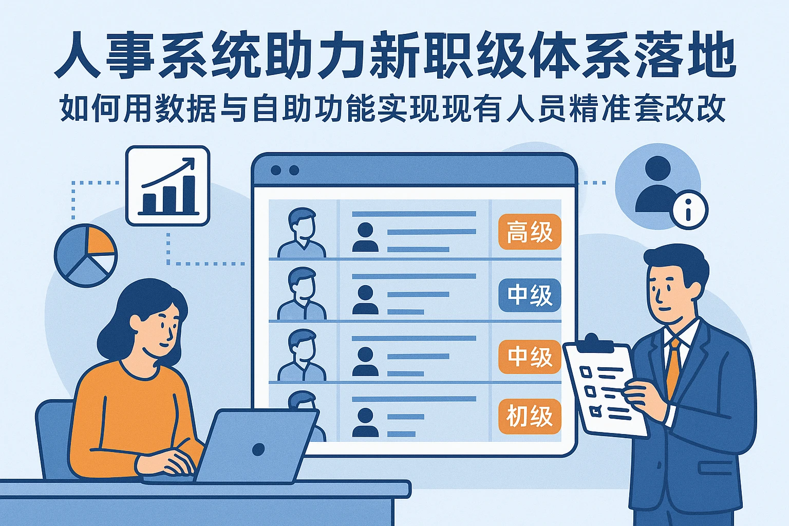 人事系统助力新职级体系落地：如何用数据与自助功能实现现有人员精准套改