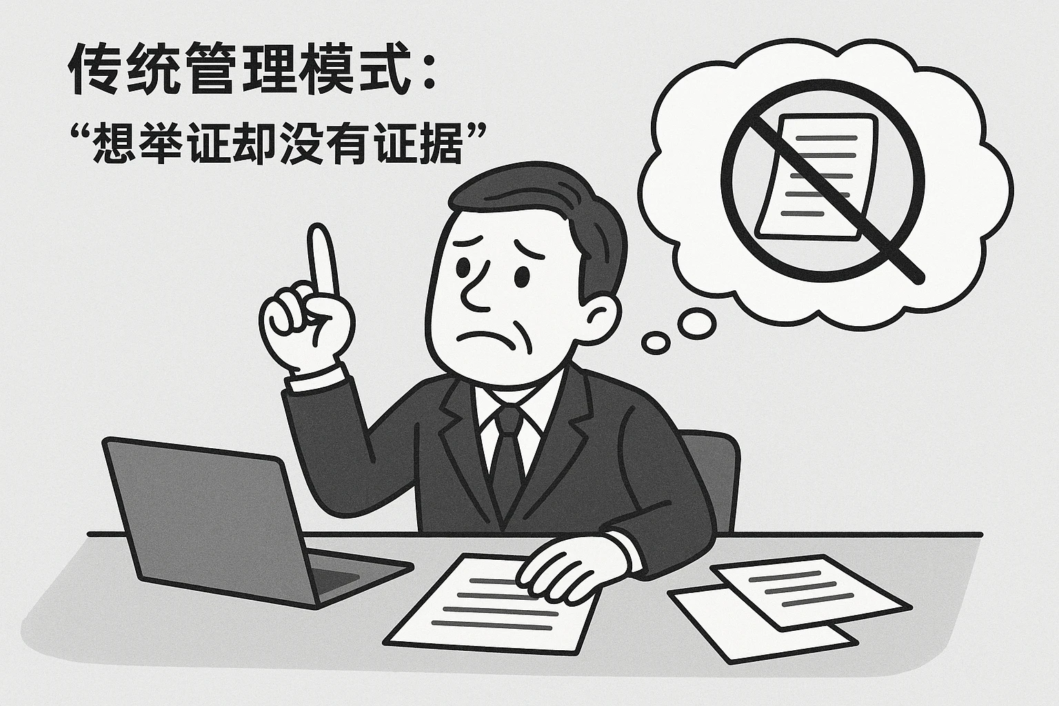 2. 传统管理模式:“想举证却没有证据”