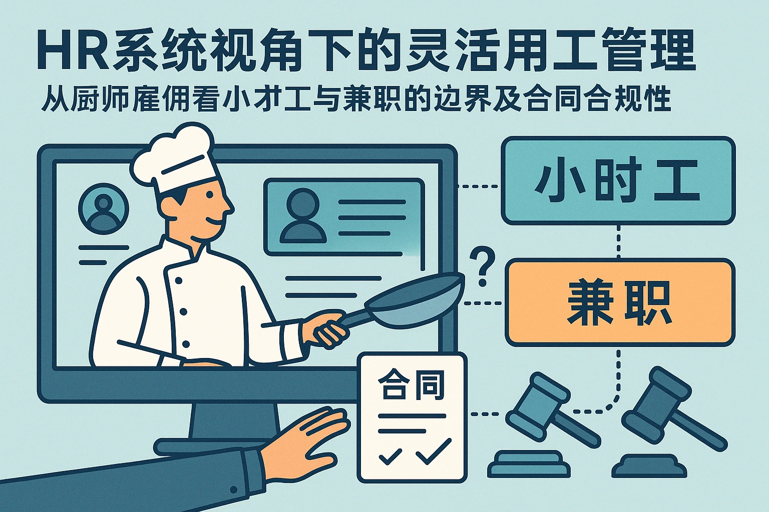 HR系统视角下的灵活用工管理:从厨师雇佣看小时工与兼职的边界及合同合规性