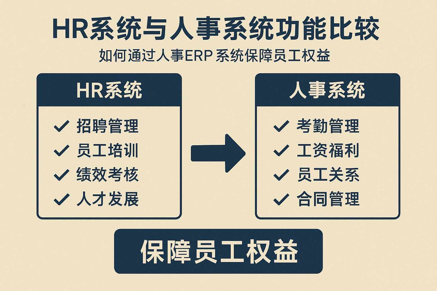 HR系统与人事系统功能比较：如何通过人事ERP系统保障员工权益